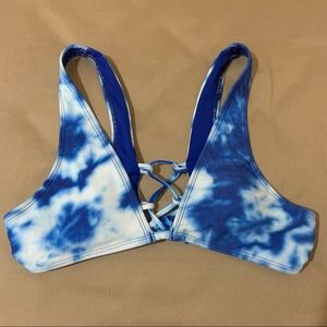 Blue Tie Dye Bikini Top
